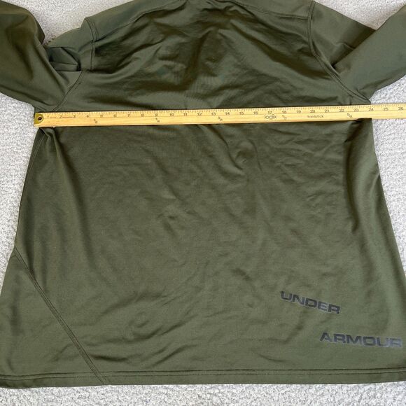 Under Armour Shirt Mens Large Green Loose 1/4 Zip Pullover Long Sleeve Sweater - Picture 8 of 10